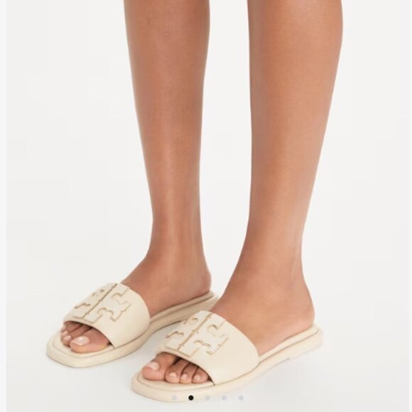 NWT! NEW! Tory Burch Double T Sport Slide -Olive Women Tumbled Leather US 8 - Picture 10 of 10
